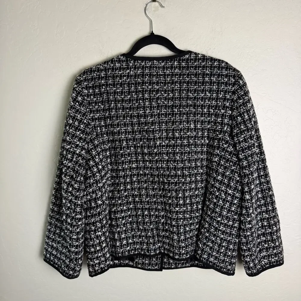 Talbots Tweed Jeweled Button Blazer Jacket Size 16